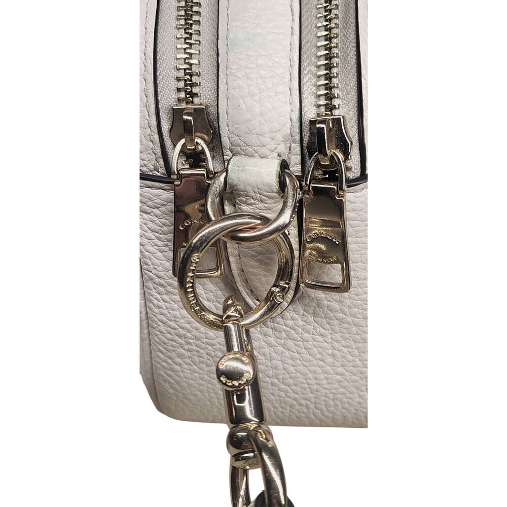 Coach Jess Crossbody Bag White Pebbled Leather F39856 Zip Top Classic - Picture 8 of 14